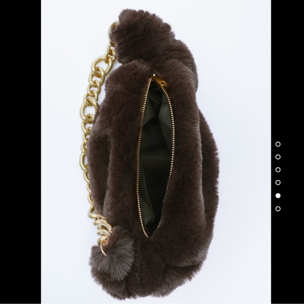 ZARA FAUX FUR CHAIN STRAP SHOULDER BAG - Picture 5 of 6